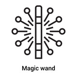 Magic wand icon vector sign and symbol isolated on white background, Magic wand logo concept