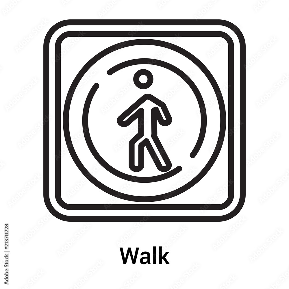 Walk icon vector sign and symbol isolated on white background, Walk logo concept Walk icon vector sign and symbol isolated on white background, Walk logo concept