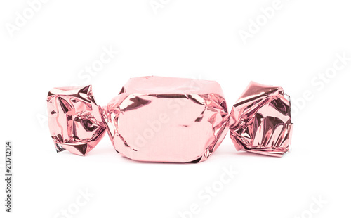 Wrapped candy isolated