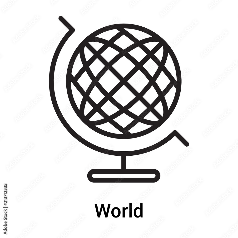 World icon vector sign and symbol isolated on white background, World logo concept World icon vector sign and symbol isolated on white background, World logo concept