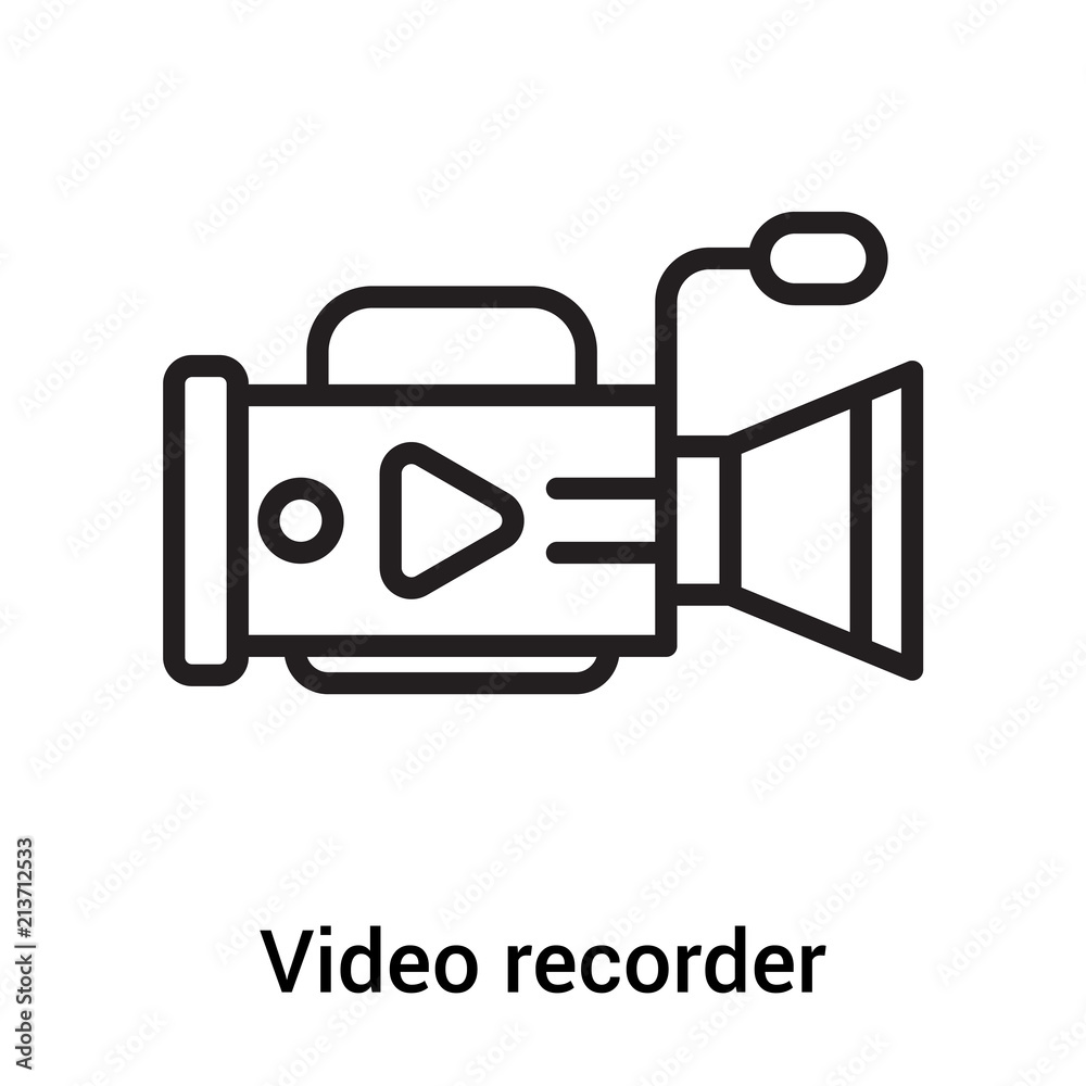 Video recorder icon vector sign and symbol isolated on white background,  Video recorder logo concept Stock Vector | Adobe Stock