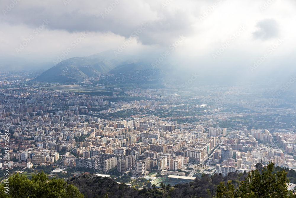 Aerial view of Palermo city, Sicily, Italy