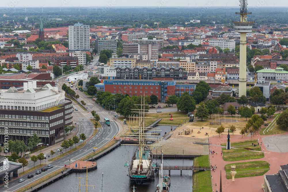 Obraz premium gród bremerhaven niemcy z góry