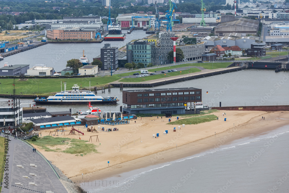 bremerhaven cityscape germany from above