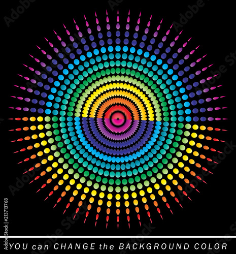 Colorful dotted lines  abstract circle rounded shapes vector illustration.
