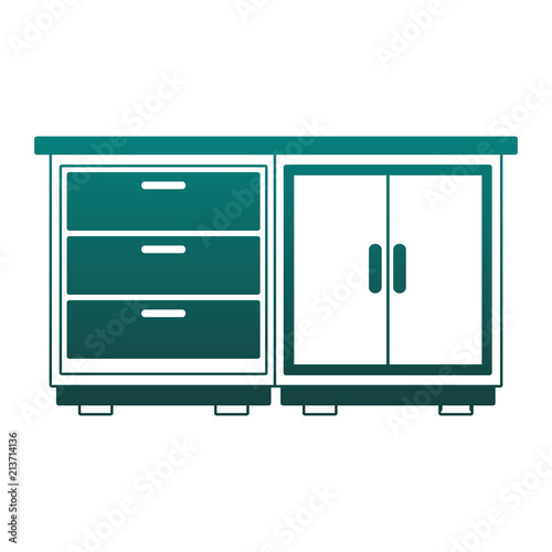 kitchen wooden cabinet isolated vector illustration graphic design