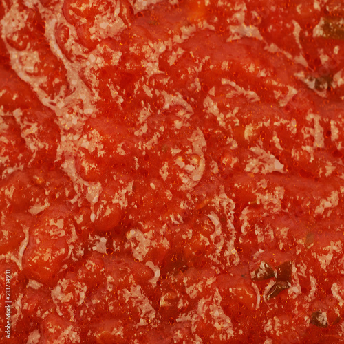 Surface coated with tomato sauce
