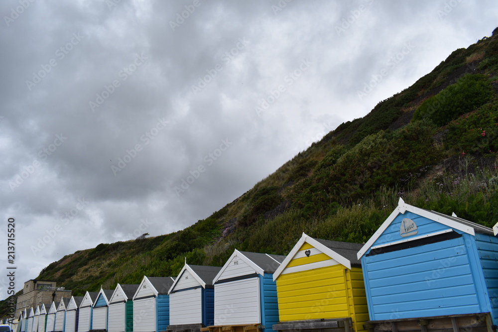 Bournemouth beach huts on the seafront, England, June, 2018 Bournemouth beach huts on the seafront, England, June, 2018