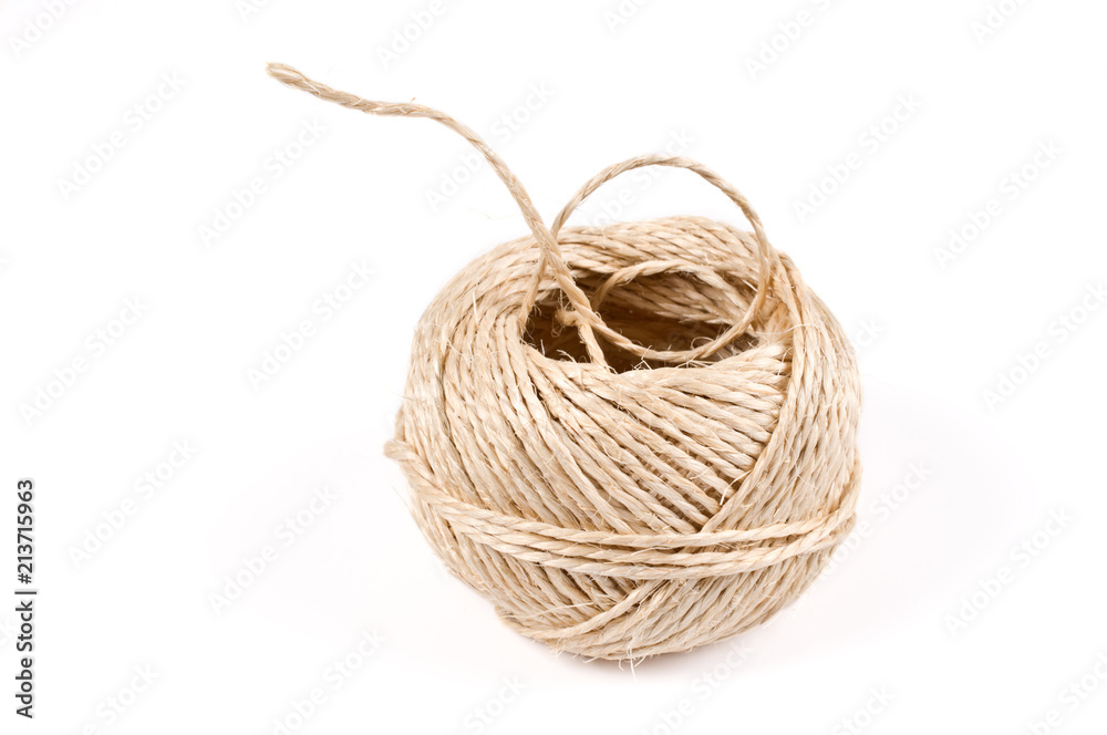 Clew of rope on white background. Clew of rope on white background.