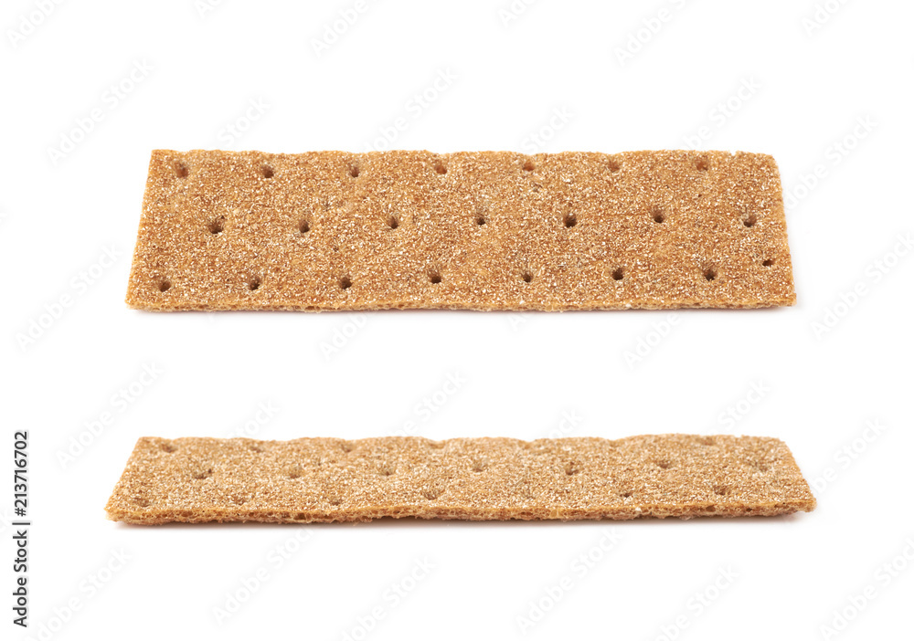 Thin rye crispy cracker isolated Thin rye crispy cracker isolated