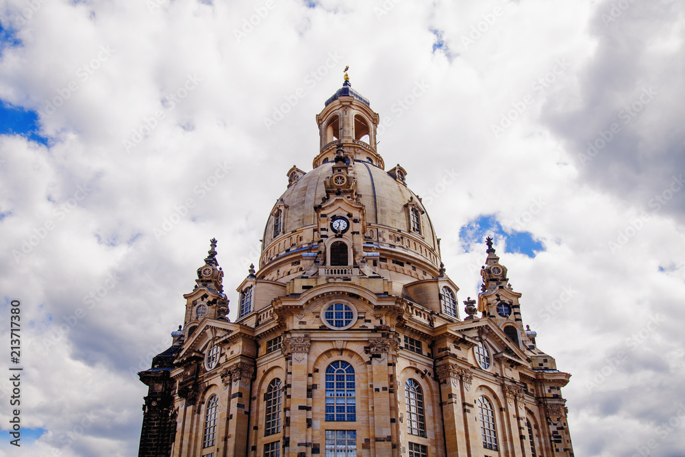 Fototapeta premium Church of the Frauenkirche (Church of our Lady) in Dresden, Germany. Frafment.