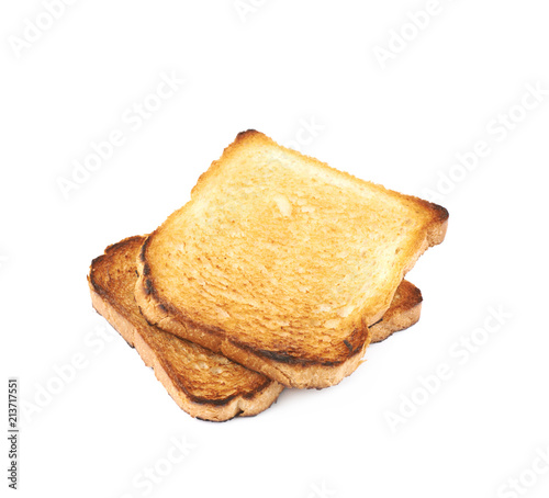 Toasted white bread isolated
