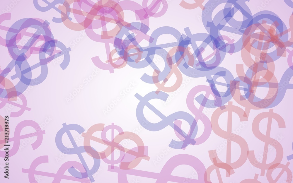 Multicolored translucent dollar signs on white background. Red tones. 3D illustration Multicolored translucent dollar signs on white background. Red tones. 3D illustration