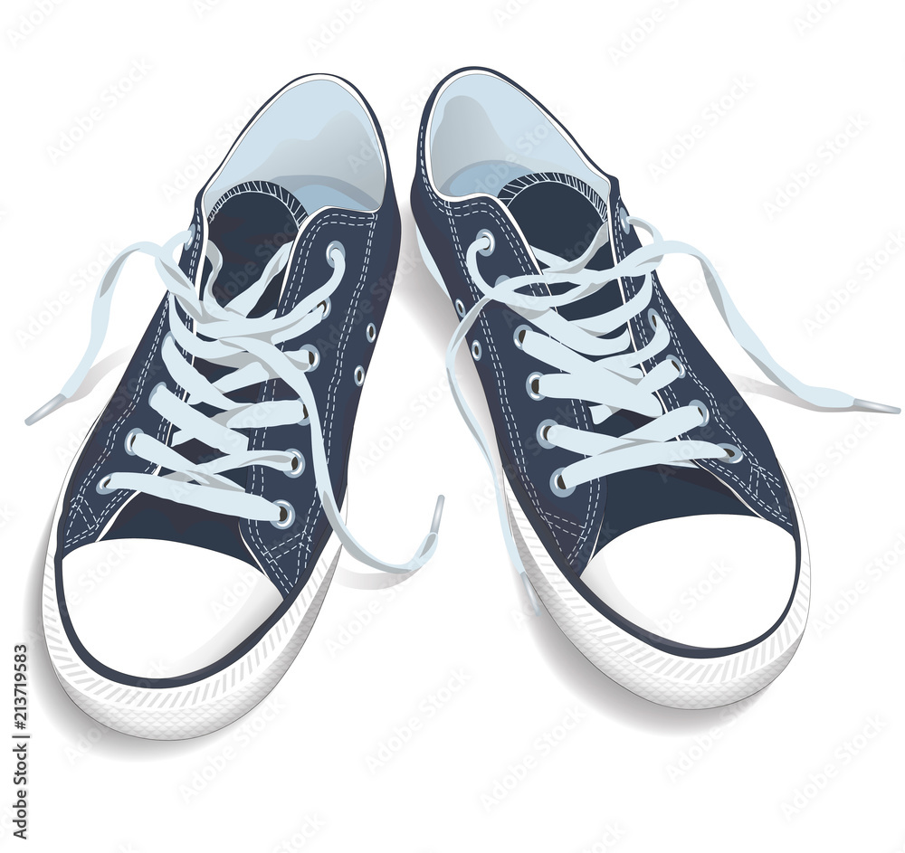 top view. Realistic shoes vector keds Stock Vector | Adobe Stock
