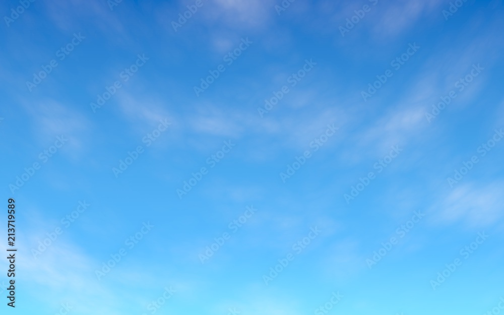 Cumulus white clouds in the clear blue sky in the morning. Blue sky background with white clouds. 3D illustration