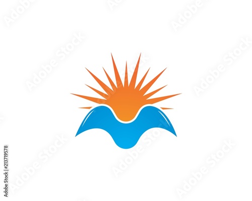 Water Wave symbol and icon Logo Template