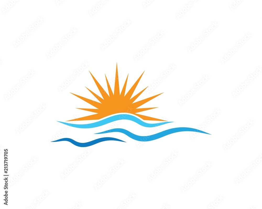 Fototapeta premium Water Wave symbol and icon Logo Template