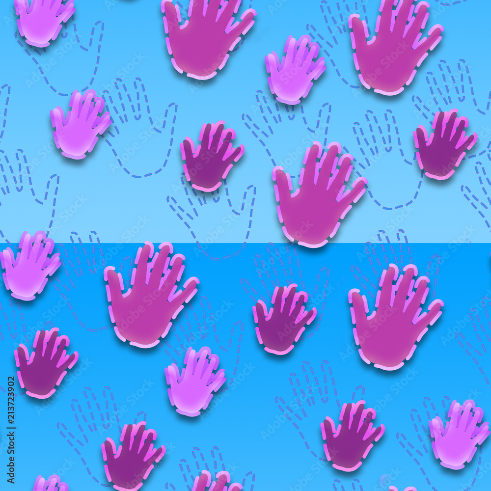 Fototapeta premium patron manos fondo azul