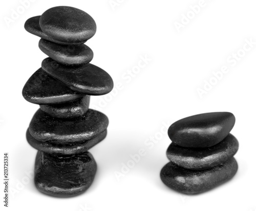 Two piles of stacked stones