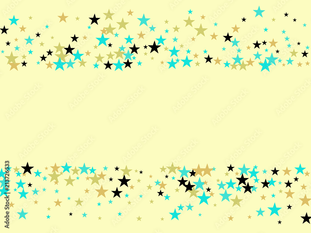 Obraz premium Rainbow Stars Confetti Vector Magic Cosmic Garland. Magic Christmas Lights, Gamour Sparkles, Glitter for Birthday Party Celebration. New Year Holiday Falling Down Stars Confetti, Festival Fireworks.