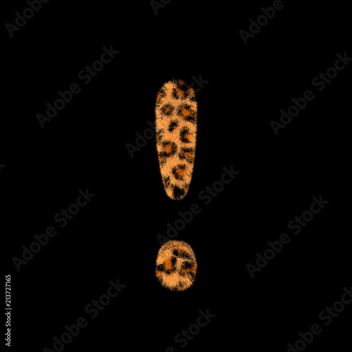 3D Rendering Creative Illustration Leopard Print Furry Symbol !