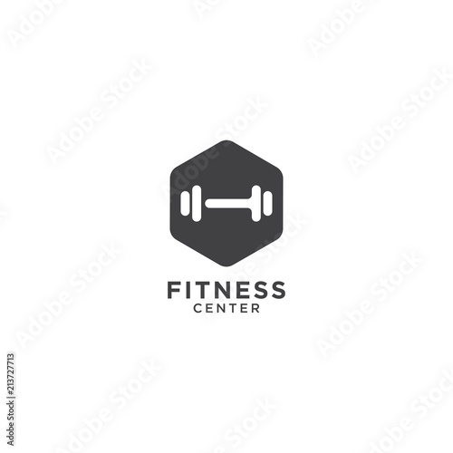 Simple fitness logo design template