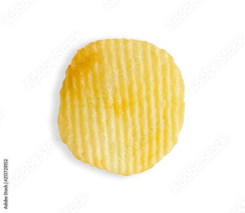 potato chip isolated on white background with clipping path