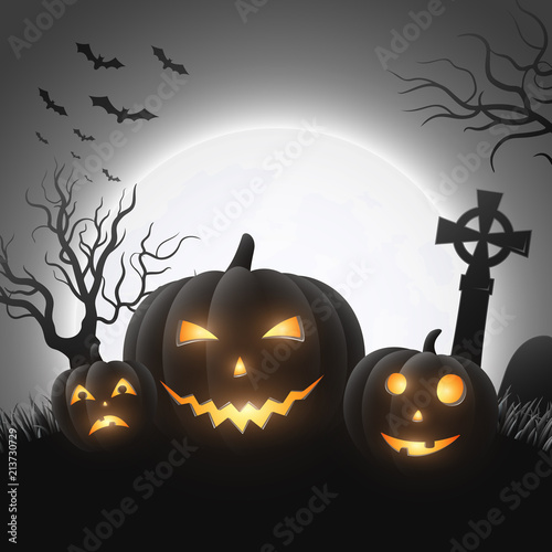 Halloween background with pumpkins