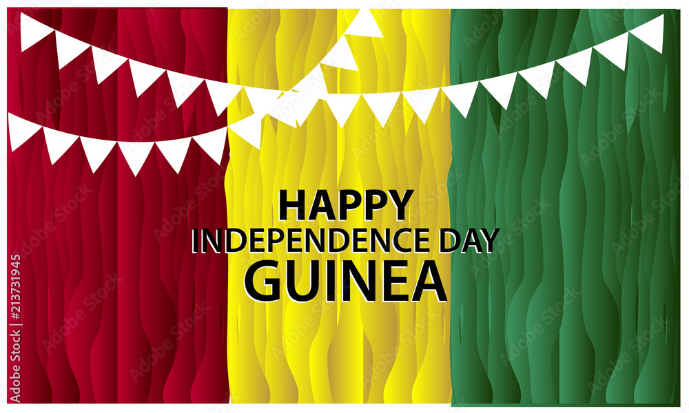 Vector illustration. background Guinea national holiday of october