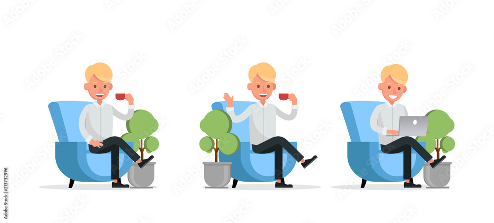 Set of Businessman character vector design. no45