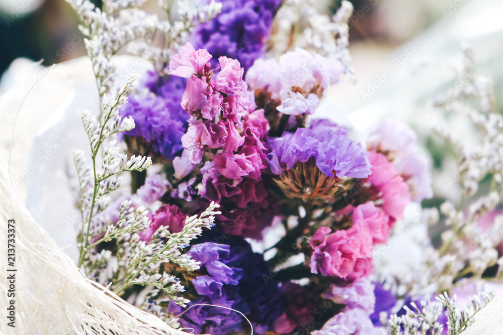 Obraz premium Violet flower bouquet in vintage style.
