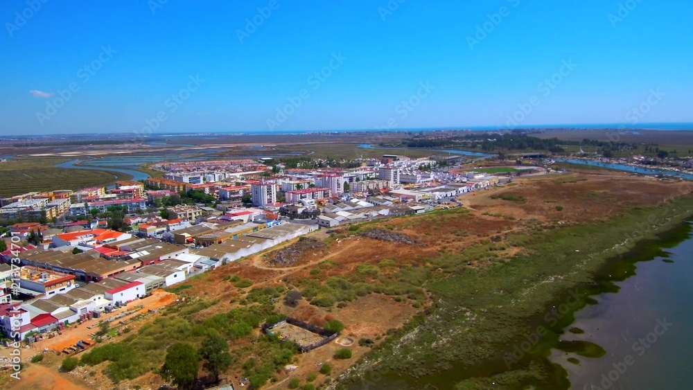 Fototapeta premium Drone in Ayamonte, Huelva. Andalusia, Spain.