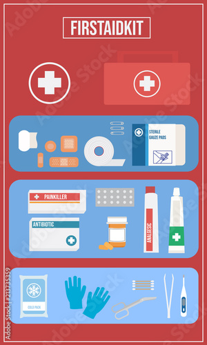 Vector illustration of First aid KIT