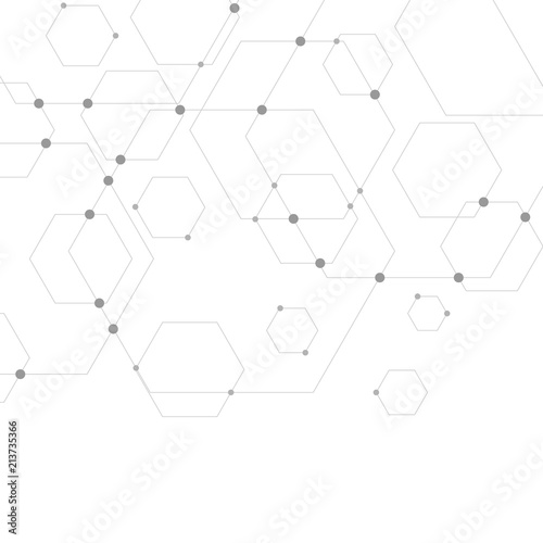 Grey technology abstract hexagons background