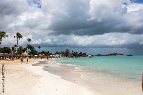 Cloudy skies at the beach