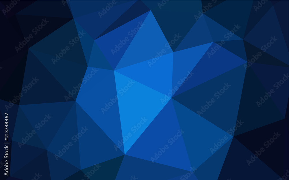 Obraz premium Dark BLUE vector polygon abstract backdrop.
