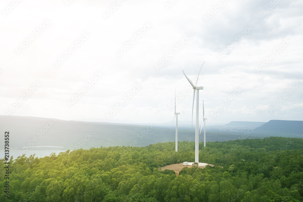 Wind turbines in the mountains Wind turbines in the mountains