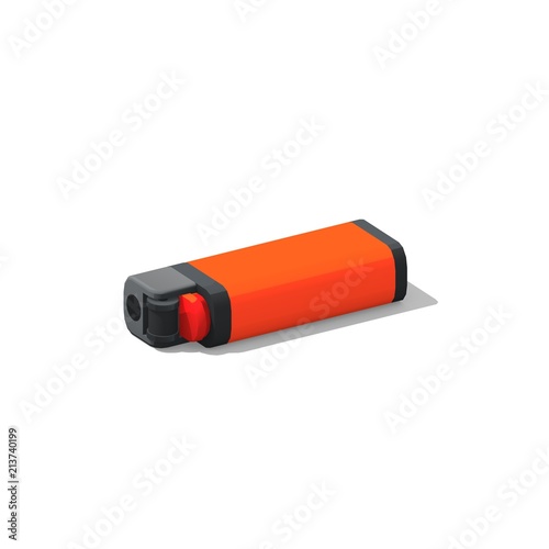 Lighter on it's side on isolated white background - 3D illustration