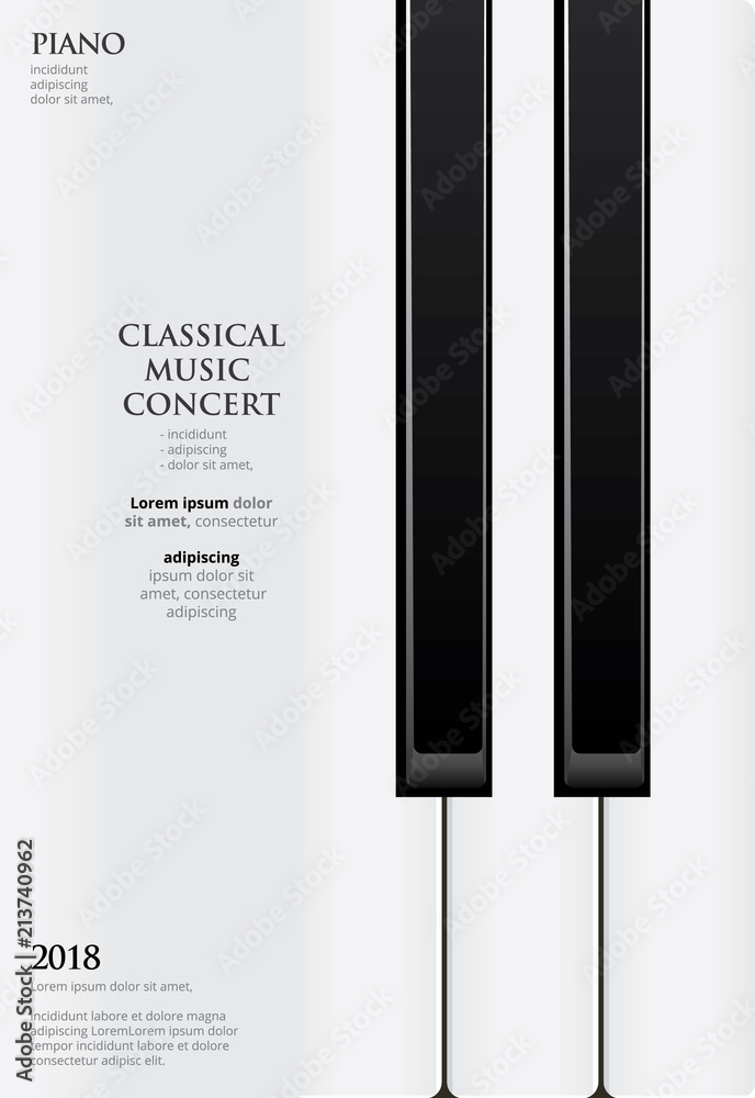 Music Grand Piano Poster Background Template Vector illustration vector de  Stock | Adobe Stock
