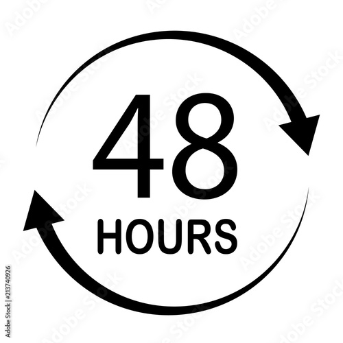 48 hours on white background. flat style. 48 hours sign. 48 hours for your web site design, logo, app, UI. 48 hours symbol.
