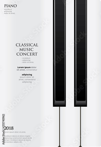 Music Grand Piano Poster Background Template Vector illustration