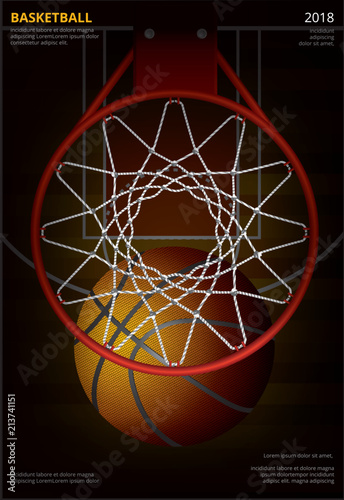 Basketball Poster Advertising Vector Illustration