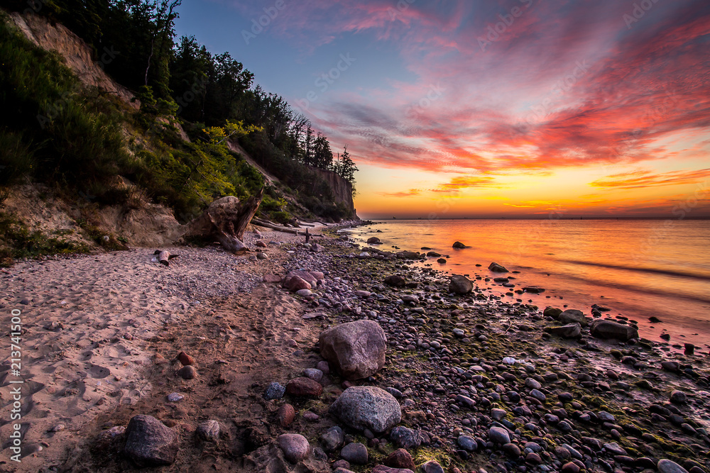 Amazing sunrise over the Cliff in Gdynia Orlowo. Great place on vacations.