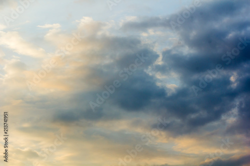 sky with clouds and sunset background