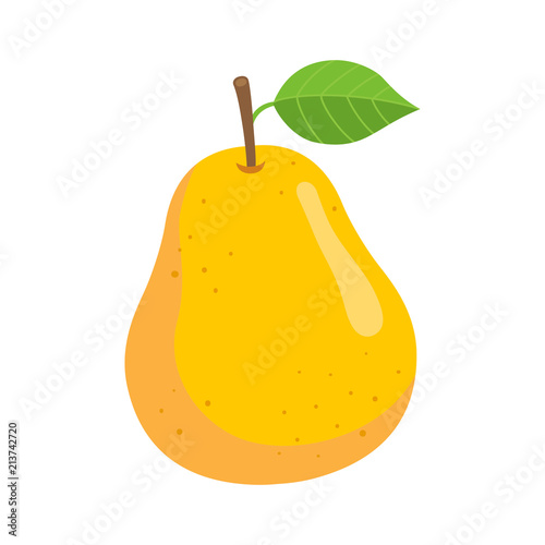 Yellow pear isolated on white background