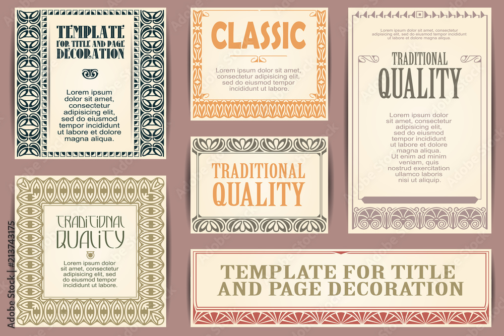 Naklejka premium Happy holidays. Set for creating flyer, web and invitations or greeting cards.