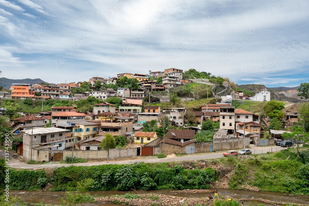 Village on a hill in Minas Gerais, Brazil