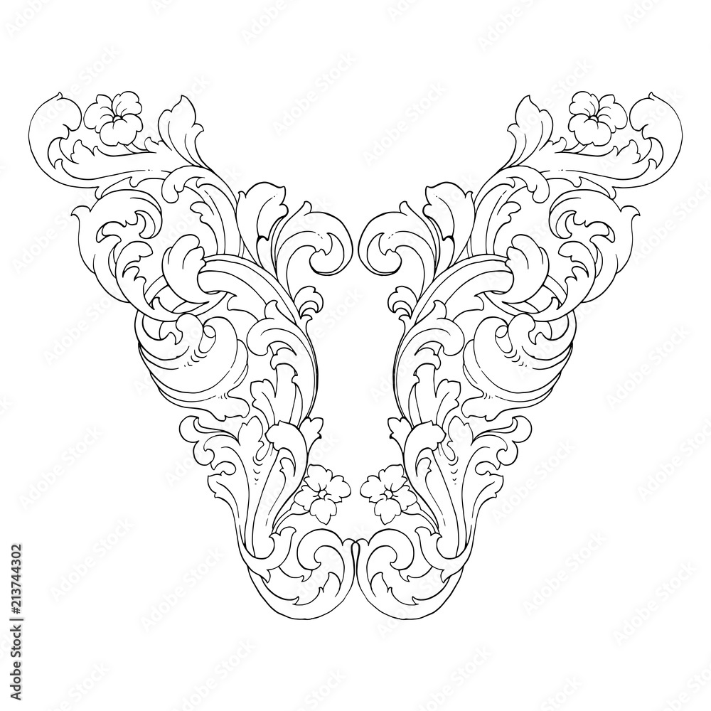 Obraz premium Retro baroque decorations element