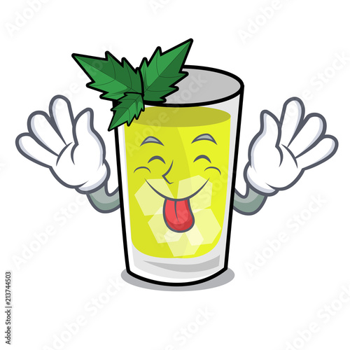 Tongue out mint julep mascot cartoon