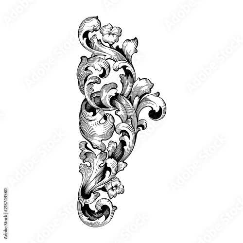 Retro baroque decorations element